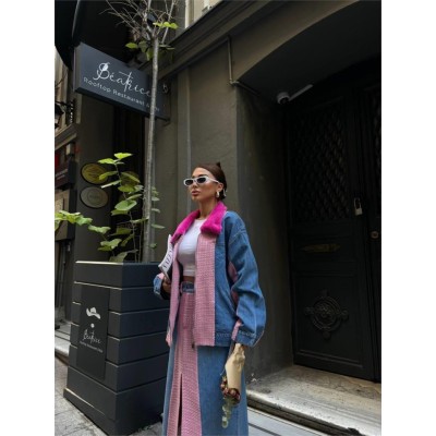CHANEL GARNİLİ KOT MONT - Fuşya CHANEL GARNİLİ KOT MONT - Fuşya