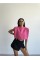 CHANEL VATKALI CROP BLUZ - Fuşya CHANEL VATKALI CROP BLUZ - Fuşya