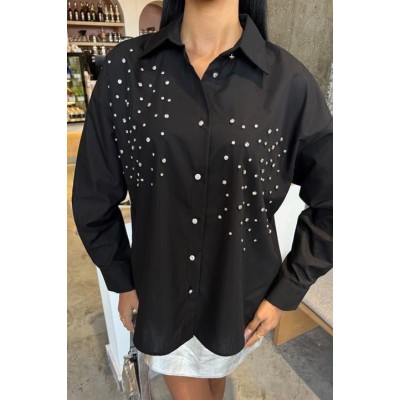 Kristal Taş Çakımlı Poplin Gömlek 3413 Kristal Taş Çakımlı Poplin Gömlek 3413