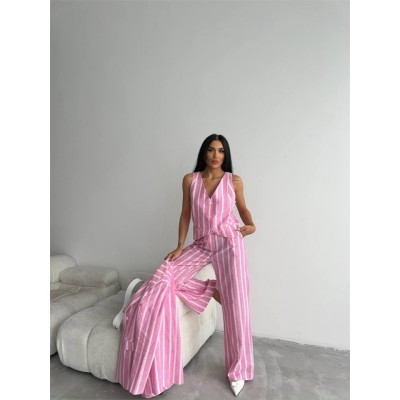 ÇİZGİLİ CEKET KETEN - Pembe ÇİZGİLİ CEKET KETEN - Pembe