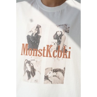 Baskılı T-Shirt - Krem Baskılı T-Shirt - Krem