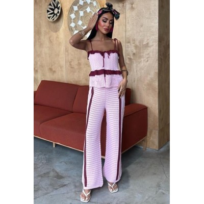 Askılı Bluz Pantolon Triko Takım 10114 Askılı Bluz Pantolon Triko Takım 10114