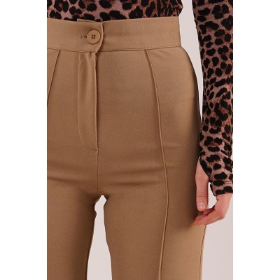Ön Dikiş Detaylı Tek Düğme Camel Pantolon Ön Dikiş Detaylı Tek Düğme Camel Pantolon