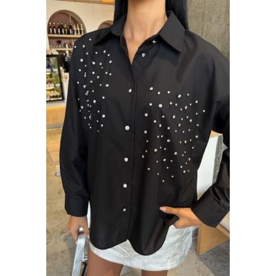 Kristal Taş Çakımlı Poplin Gömlek 3413 Kristal Taş Çakımlı Poplin Gömlek 3413