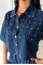 Taş Detaylı Gömlek Şort Denim Takım 10175 Taş Detaylı Gömlek Şort Denim Takım 10175