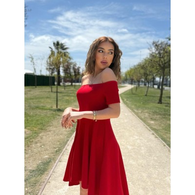 Kadın Kısa Kollu Madonna Yaka önü Kısa Arkası Uzun Ithal Krep Elbise Kadın Kısa Kollu Madonna Yaka önü Kısa Arkası Uzun Ithal Krep Elbise