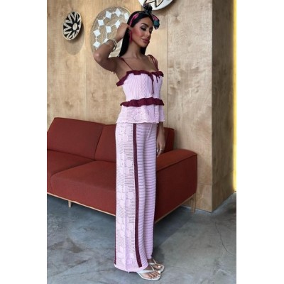 Askılı Bluz Pantolon Triko Takım 10114 Askılı Bluz Pantolon Triko Takım 10114