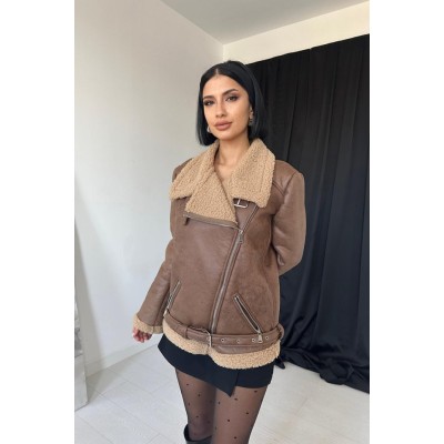 Taba Apoletli Kürklü Ceket Taba Apoletli Kürklü Ceket