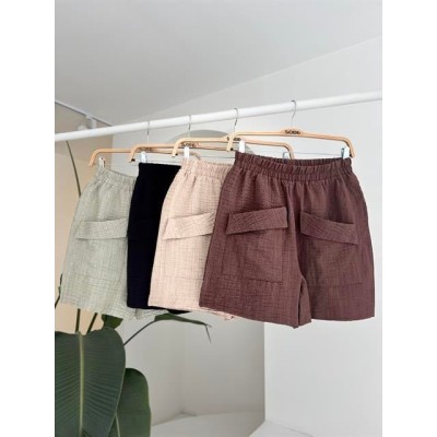 Mini Yelekli Şortlu Keten Takım 10176-08 Mini Yelekli Şortlu Keten Takım 10176-08