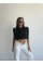 CHANEL VATKALI CROP BLUZ - Siyah CHANEL VATKALI CROP BLUZ - Siyah