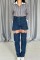 Mavi Askılı İki Parça Jeans Pantolon Mavi Askılı İki Parça Jeans Pantolon