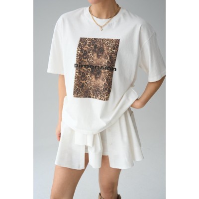 Leopar Baskı T-Shirt - Krem Leopar Baskı T-Shirt - Krem