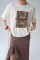 Leopar Baskı T-Shirt - Ekru Leopar Baskı T-Shirt - Ekru