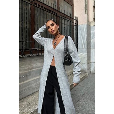 Sandy Düğmeli Uzun Hırka 5100-23 Sandy Düğmeli Uzun Hırka 5100-23