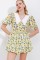 2478 Çiçekli Mini Elbise - Sarı 2478 Çiçekli Mini Elbise - Sarı