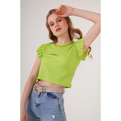 0430 Örme Bluz - E.Yeşil 0430 Örme Bluz - E.Yeşil