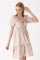 2351 Kloş Poplin Elbise - Bej 2351 Kloş Poplin Elbise - Bej