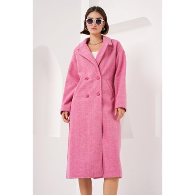 Fuşya Oversize Geniş Kesim Yünlü Uzun Kaşe Kaban 9113 Fuşya Oversize Geniş Kesim Yünlü Uzun Kaşe Kaban 9113