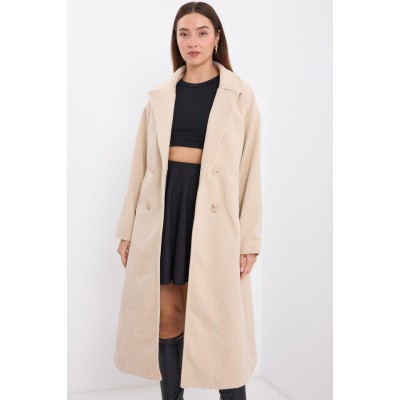 Krem Oversize Geniş Kesim Yünlü Uzun Kaşe Kaban 9113 Krem Oversize Geniş Kesim Yünlü Uzun Kaşe Kaban 9113