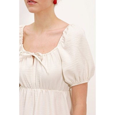 2351 Kloş Poplin Elbise - Ekru 2351 Kloş Poplin Elbise - Ekru