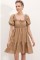 2351 Kloş Poplin Elbise - Camel 2351 Kloş Poplin Elbise - Camel