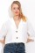 Beyaz Çift Düğmeli Oversize Crop Keten Ceket 0706 Beyaz Çift Düğmeli Oversize Crop Keten Ceket 0706
