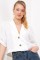 Beyaz Çift Düğmeli Oversize Crop Keten Ceket 0706 Beyaz Çift Düğmeli Oversize Crop Keten Ceket 0706