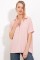 Pudra Oversize Polo Yaka Örme Bluz 0486 Pudra Oversize Polo Yaka Örme Bluz 0486