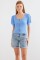 4316 Fermuarlı Örme Bluz - Mavi 4316 Fermuarlı Örme Bluz - Mavi