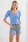 4316 Fermuarlı Örme Bluz - Mavi 4316 Fermuarlı Örme Bluz - Mavi