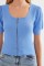 4316 Fermuarlı Örme Bluz - Mavi 4316 Fermuarlı Örme Bluz - Mavi