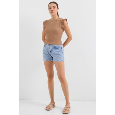0430 Örme Bluz - Camel 0430 Örme Bluz - Camel