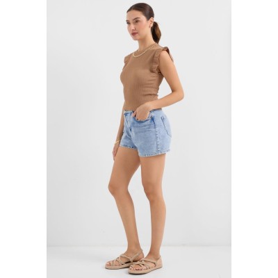 0430 Örme Bluz - Camel 0430 Örme Bluz - Camel