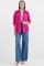 20153 Tek Cepli Oversize Keten Gömlek - Koyu Pembe