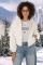 5193 Kapüşonlu Peluş Crop Ceket - Ekru 5193 Kapüşonlu Peluş Crop Ceket - Ekru