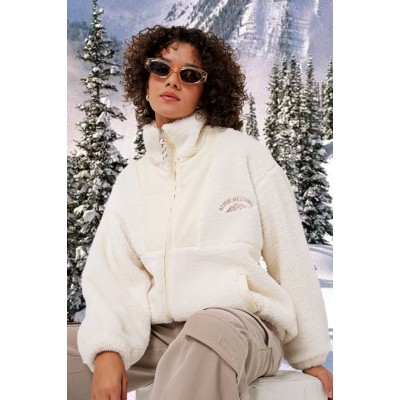 5194 Peluş Mont Ceket - Ekru 5194 Peluş Mont Ceket - Ekru
