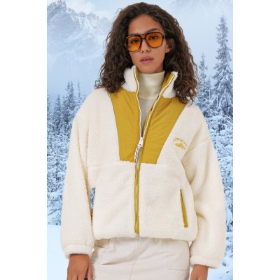 5194 Peluş Mont Ceket - Hardal 5194 Peluş Mont Ceket - Hardal