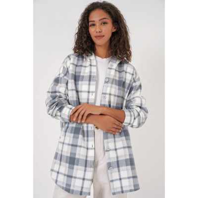 0710 Kapüşonlu Oversize Gömlek - Gri 0710 Kapüşonlu Oversize Gömlek - Gri