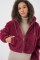 5193 Kapüşonlu Peluş Crop Ceket - Mürdüm 5193 Kapüşonlu Peluş Crop Ceket - Mürdüm