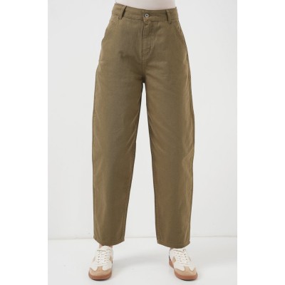 6703 Yüksek Bel Kot Pantolon - Haki 6703 Yüksek Bel Kot Pantolon - Haki