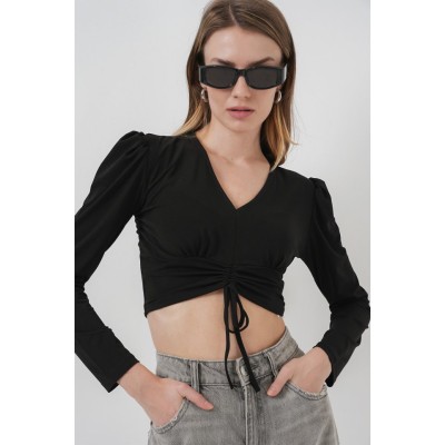 936 Sandy Crop Bluz - Siyah 936 Sandy Crop Bluz - Siyah