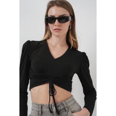 936 Sandy Crop Bluz - Siyah 936 Sandy Crop Bluz - Siyah