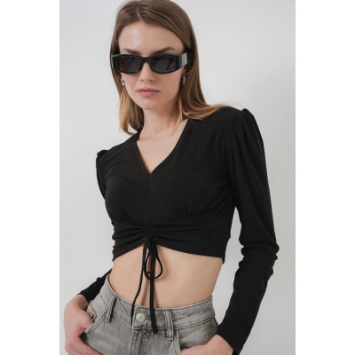 936 Sandy Crop Bluz - Siyah 936 Sandy Crop Bluz - Siyah
