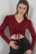 936 Sandy Crop Bluz - Bordo 936 Sandy Crop Bluz - Bordo