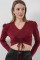 936 Sandy Crop Bluz - Bordo 936 Sandy Crop Bluz - Bordo