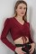 936 Sandy Crop Bluz - Bordo 936 Sandy Crop Bluz - Bordo