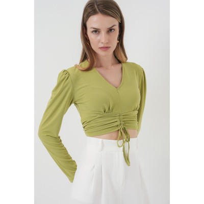 936 Sandy Crop Bluz - E.Yeşil 936 Sandy Crop Bluz - E.Yeşil