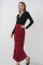 8035 Büzgülü Midi Etek - Bordo 8035 Büzgülü Midi Etek - Bordo