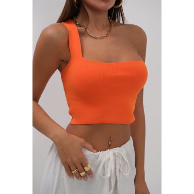 Tek Omuz Crop Bluz Tek Omuz Crop Bluz
