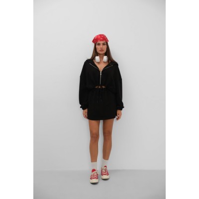 Beli Lastikli Fermuarlı Sweatshirt Beli Lastikli Fermuarlı Sweatshirt